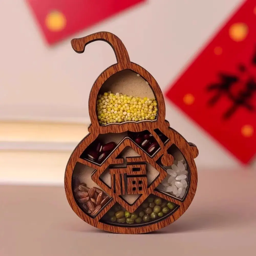 两只装磁贴葫芦冰箱贴五谷丰登乔迁装饰搬家创意木质工艺饰品