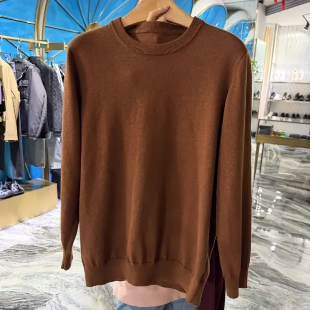 澳毛上衣圆领贴肤休闲保暖长袖衫百搭