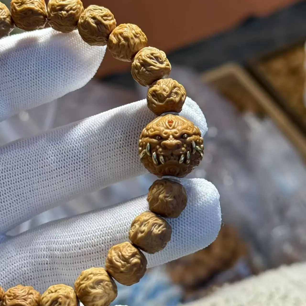 精工雕刻龙蛇之变猴头手串男女款文玩手链