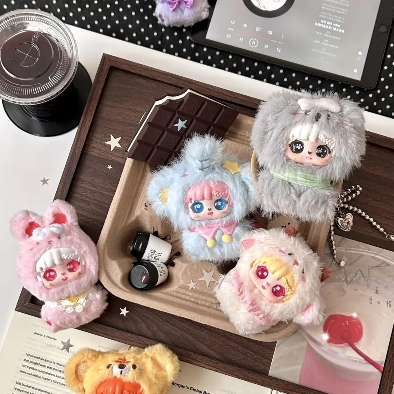 三咪兔小宝手拉手系列毛绒盲盒女生可爱潮玩公仔盲盒礼物