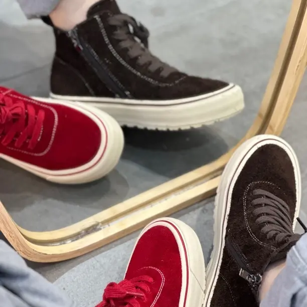 低跟防滑四季通用增高圆头休闲风高帮鞋防水秋季胶粘