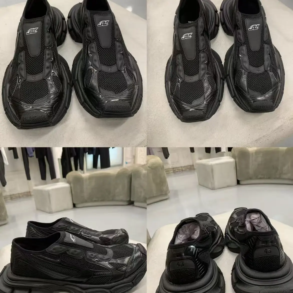 未使用 Balenciaga/巴黎世家 3XL 新款无鞋带一脚蹬休闲老爹鞋