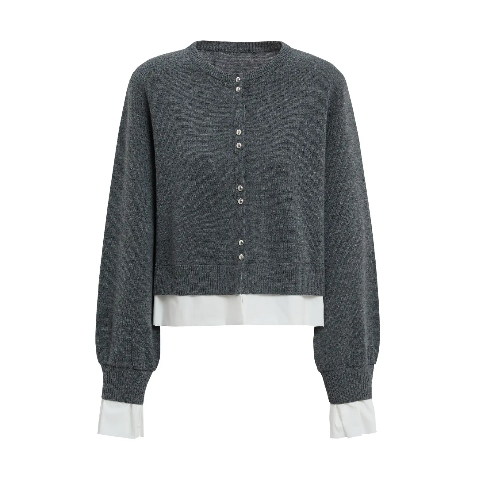 2025冬新款｜短款拼接针织开衫