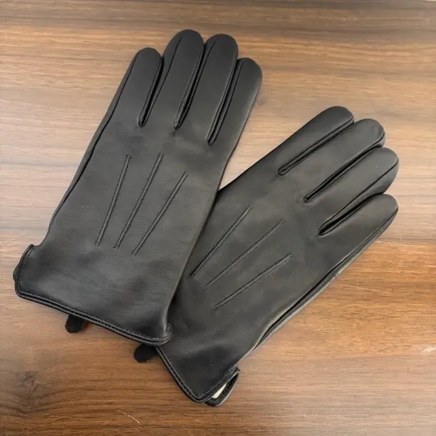 山羊皮真皮手套男士加绒冬季保暖触屏手套 