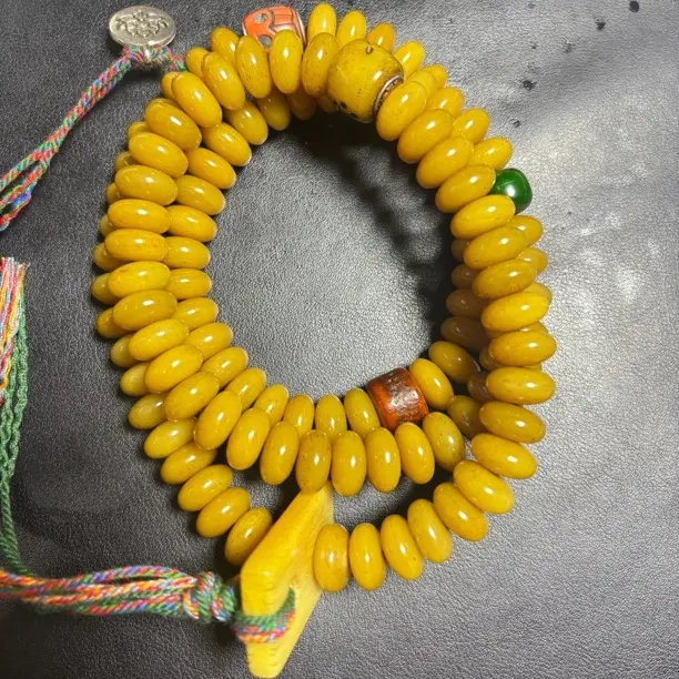黄色三圈手持佛珠