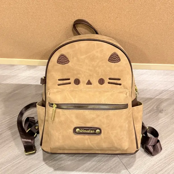 【汉堡】秋冬可爱刺绣大容量学院风百搭学生通勤复古双肩包