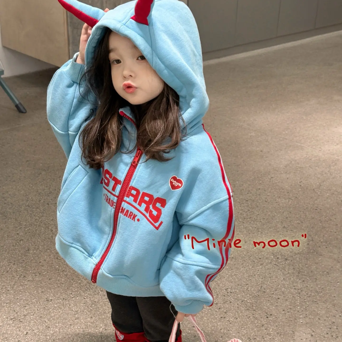 小月亮爆款小怪兽卫衣外套加绒一体绒上衣男女童都可穿No退No换