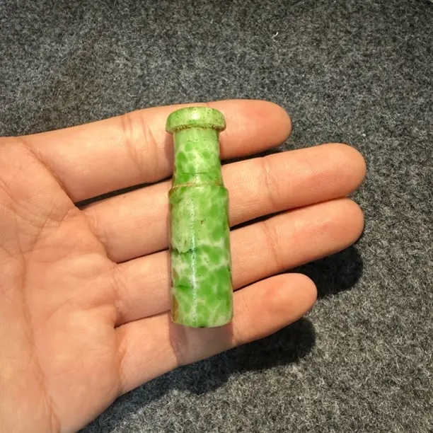 非金属玻璃吊坠 竹节满色辣绿冰透节节高升复古挂件项坠