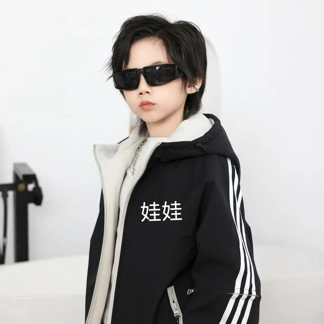 双面穿奥利绒加厚冲锋衣