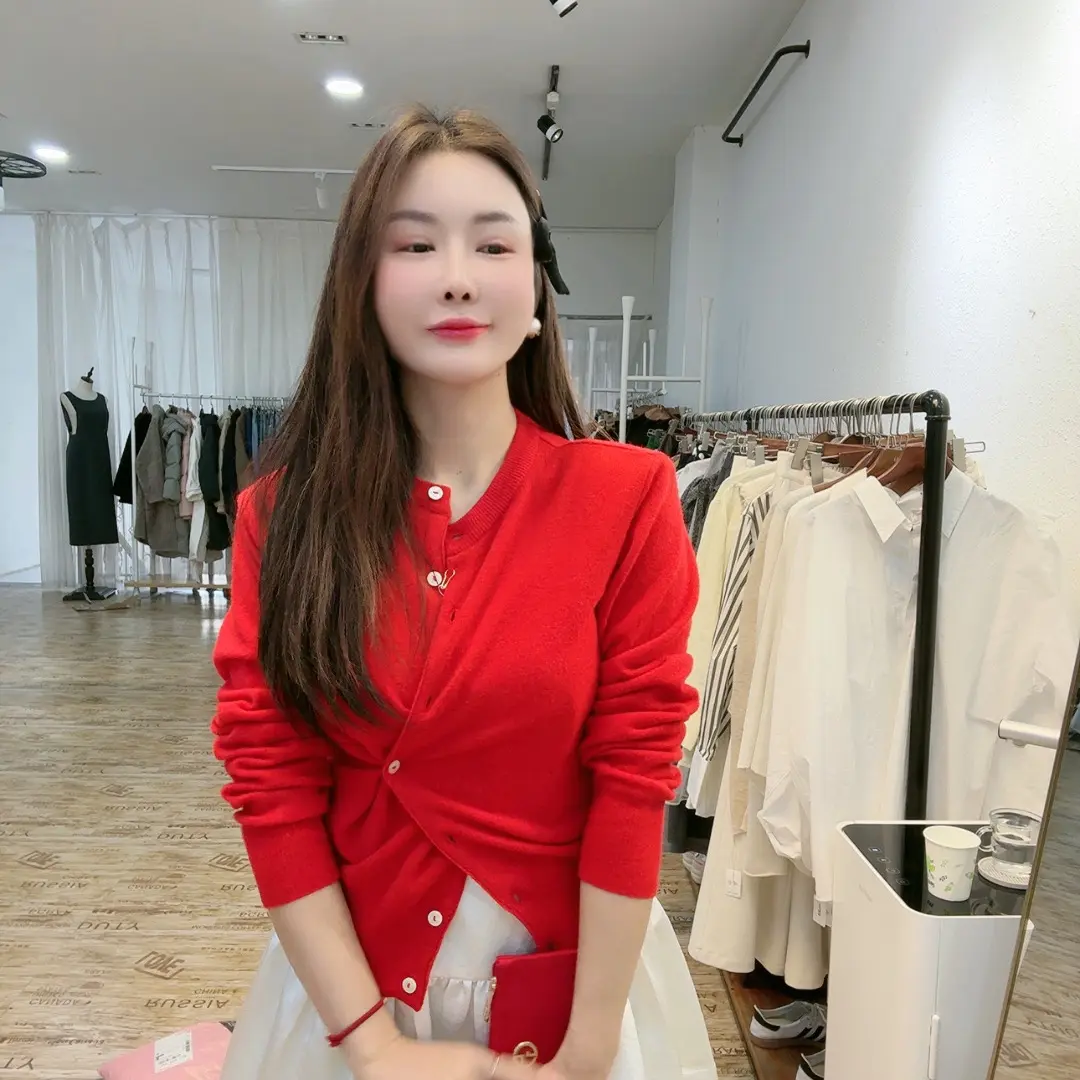 外搭纯色常规袖毛衣上衣夏季常规毛针织衫气质春季长袖女装