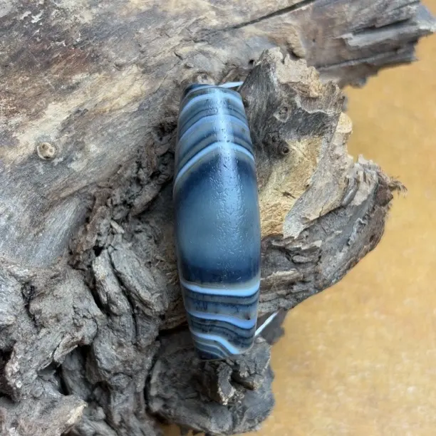 天然缠丝玛瑙牙黄渐变手工珠