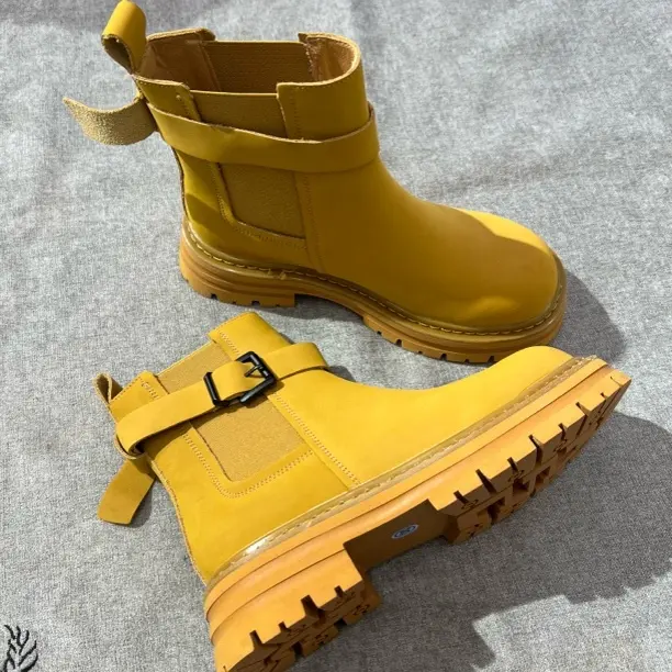 【本木鱼】女士百搭休闲厚底瘦瘦法式中筒短靴