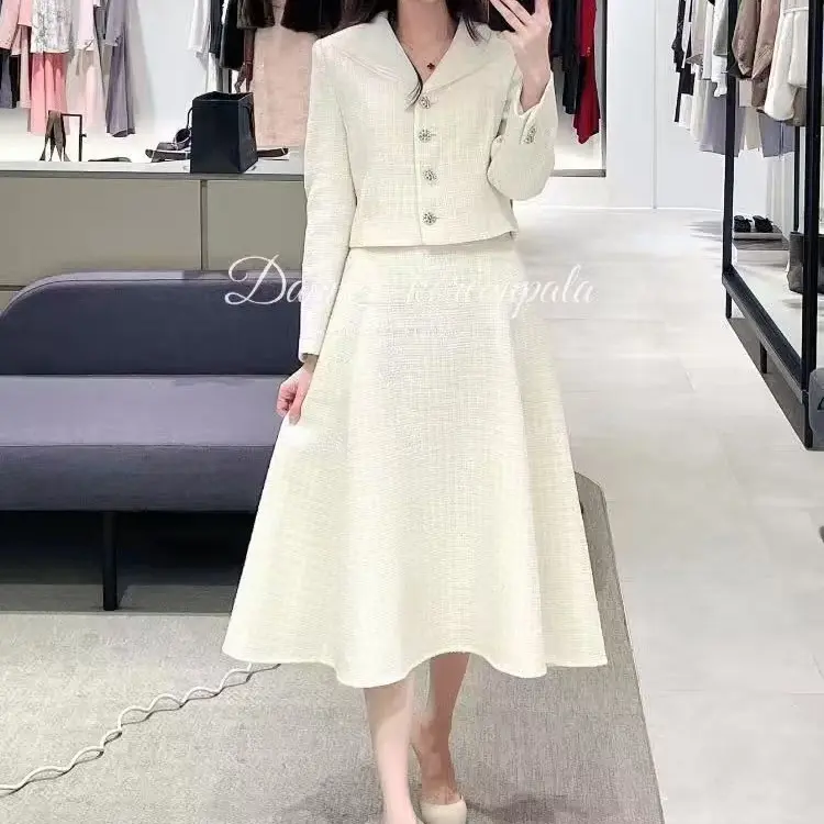 冬季新款轻奢小众韩系温柔羊毛套装