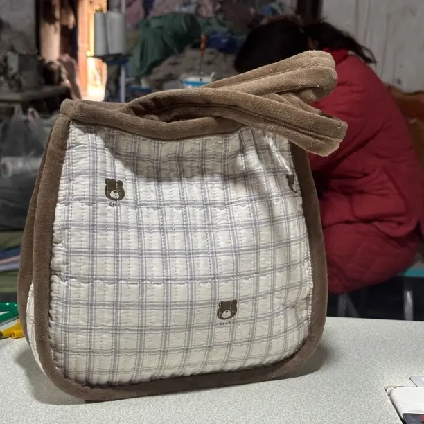 印花手提包妈咪包手工包通勤补课便当包单肩包休闲时尚立体装饰