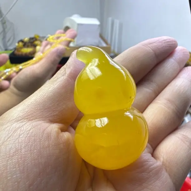 蜜蜡未镶嵌颈饰蜜蜡葫芦吊坠带顶珠圆珠