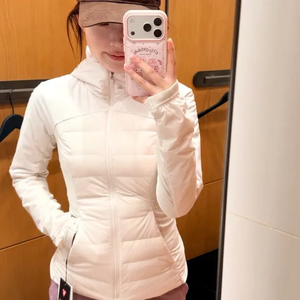 lulu羽绒服女downforitall露露鹅绒外套小蛮腰上衣运动修身夹克