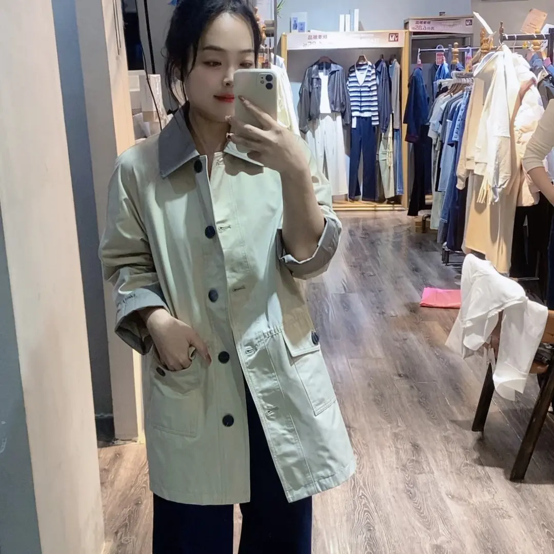 INS风直下摆保暖女秋季短外套韩版宽松设计师女士