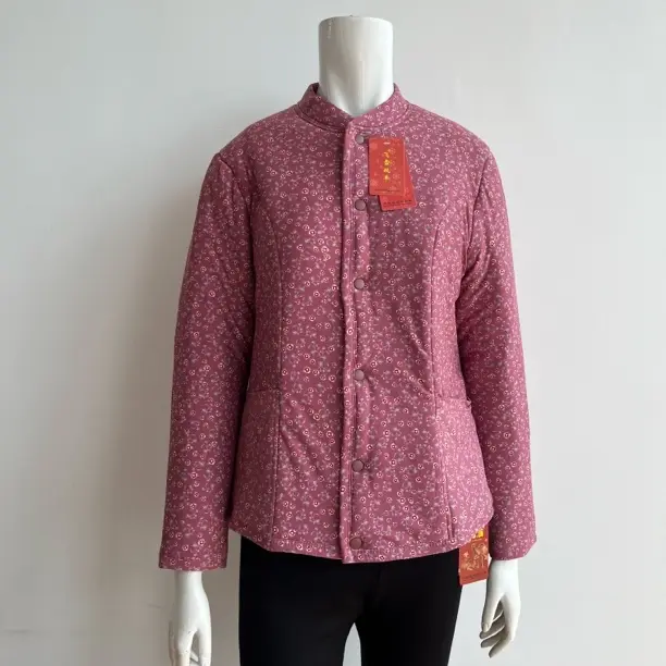 冬季中老年女装加厚加绒碎花洋气保暖棉袄妈妈外穿棉服