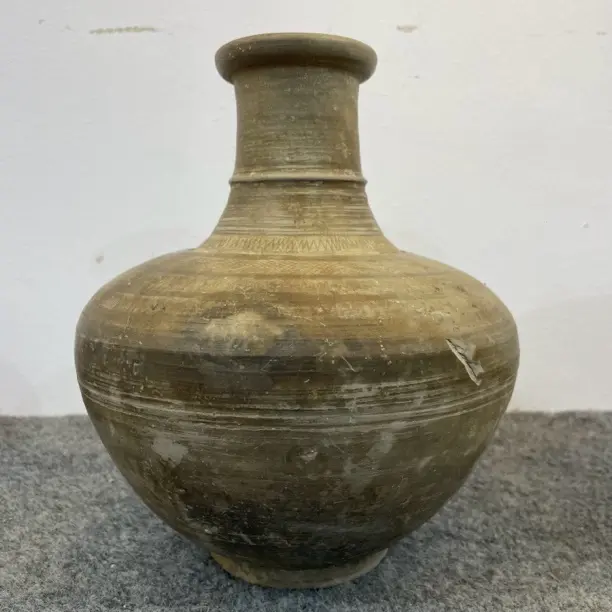 复古风格手工陶瓷天字罐摆件增添家居艺术氛围