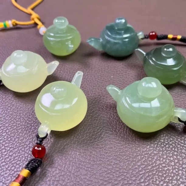 天然岫玉手把壶冰了实心把把壶岫玉手把件