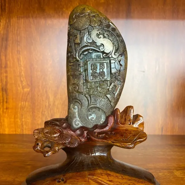 新疆和田玉（子料）锦灰堆摆件 手工雕刻