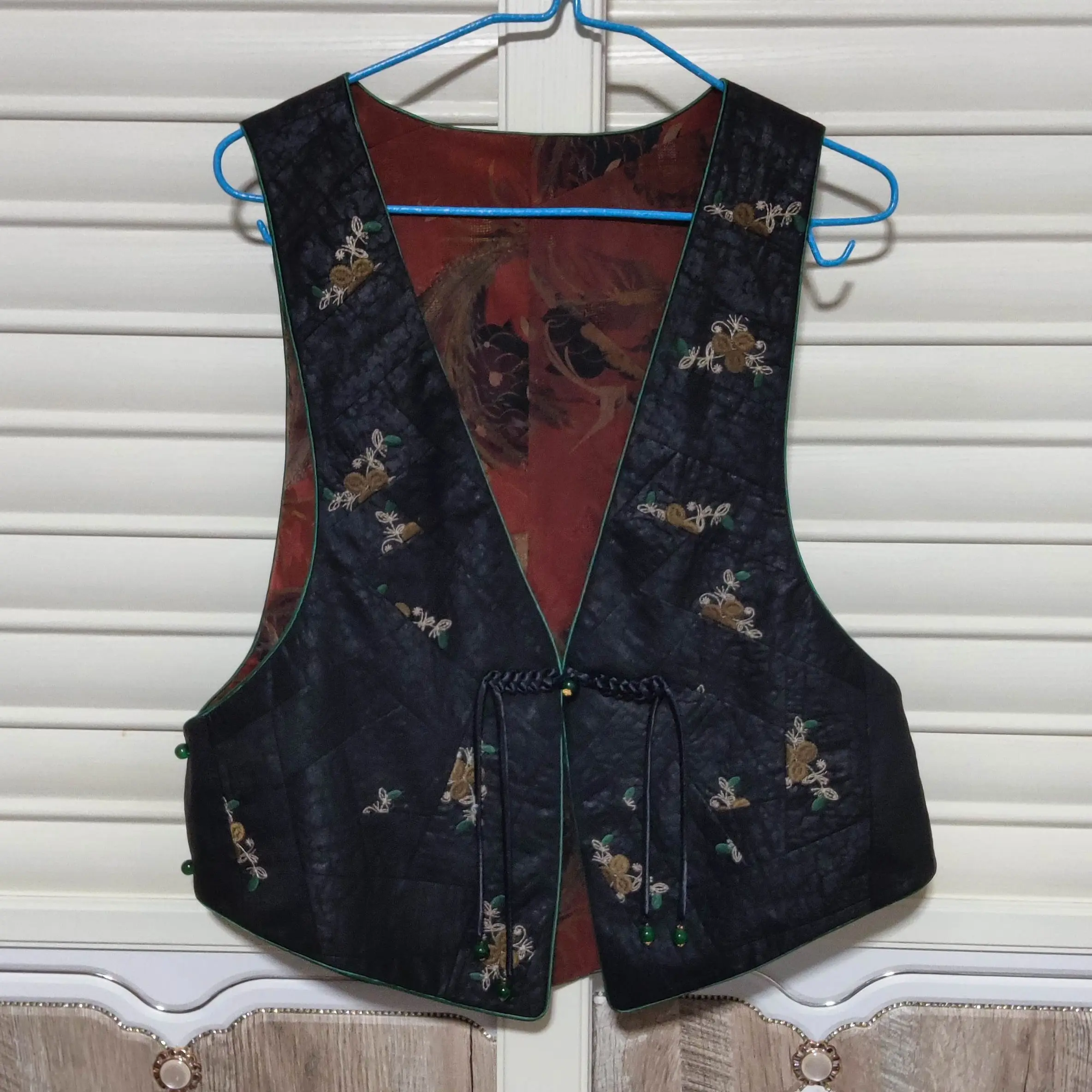 香云纱精致拼接双面双穿时尚休闲女士马甲马夹中式