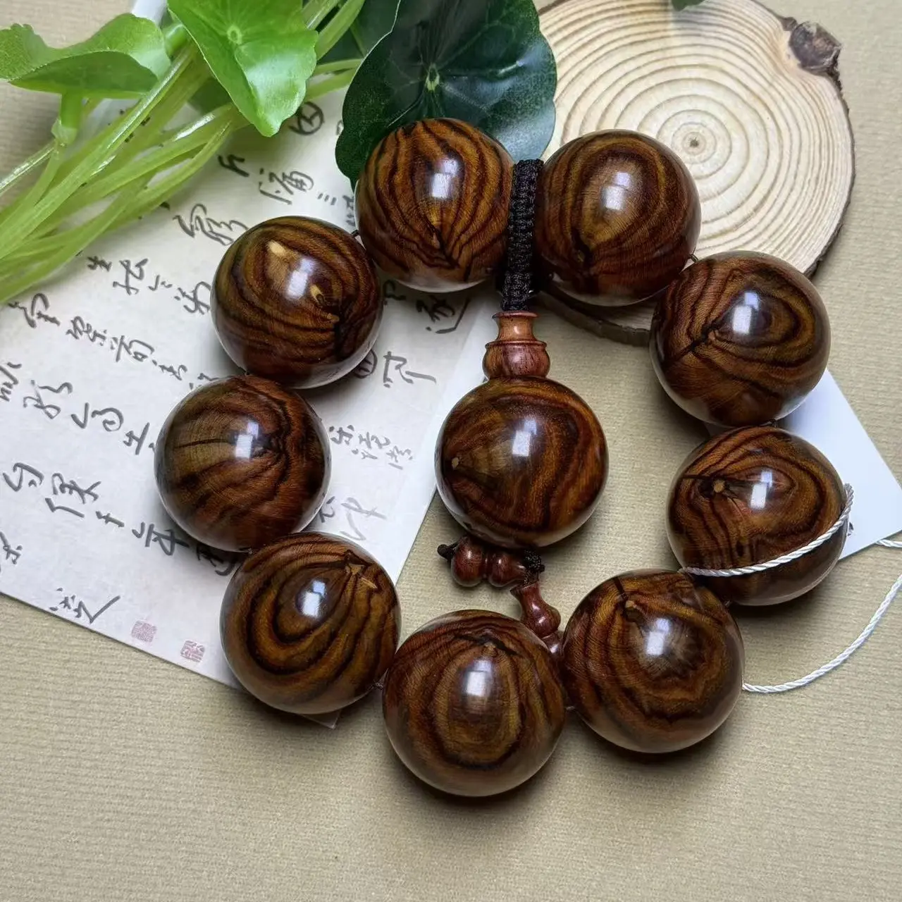 【精品】海南黄花梨双面蜘蛛精 30mm