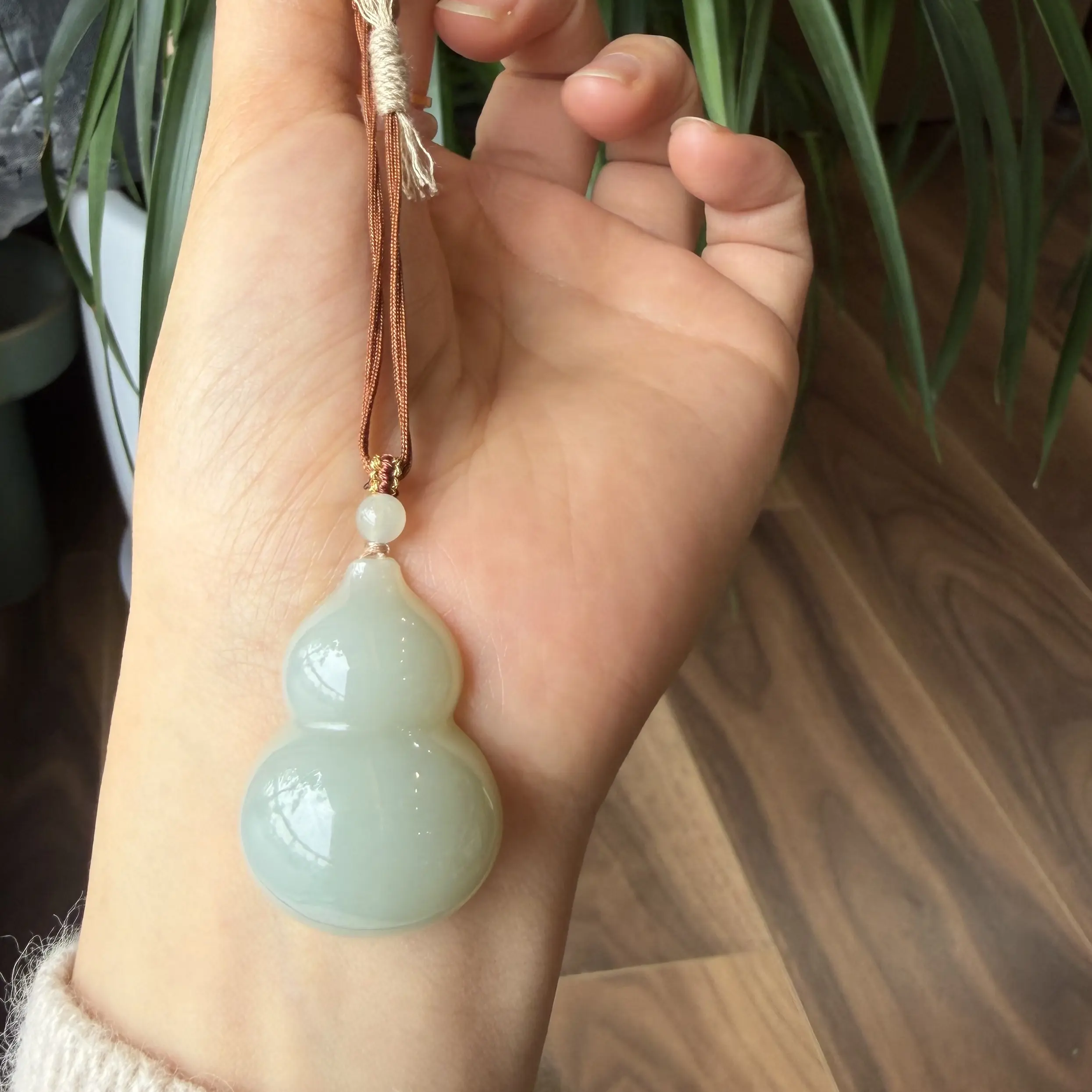 和田玉葫芦时尚百搭女士毛衣链可调节.多样发其一