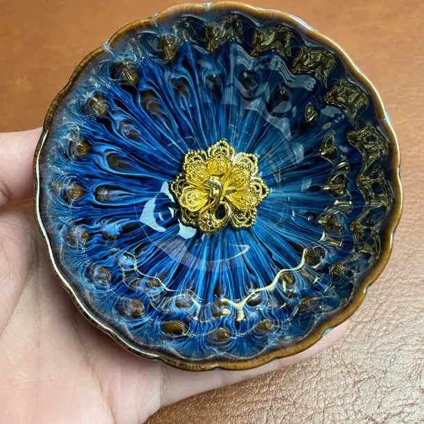 深海窑变凤凰茶杯