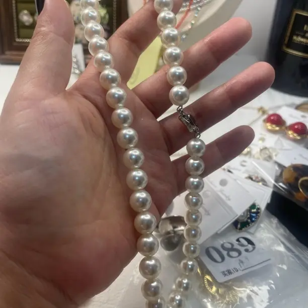 纯铜项链 40厘米施家琉璃珠项链10mi珠珠