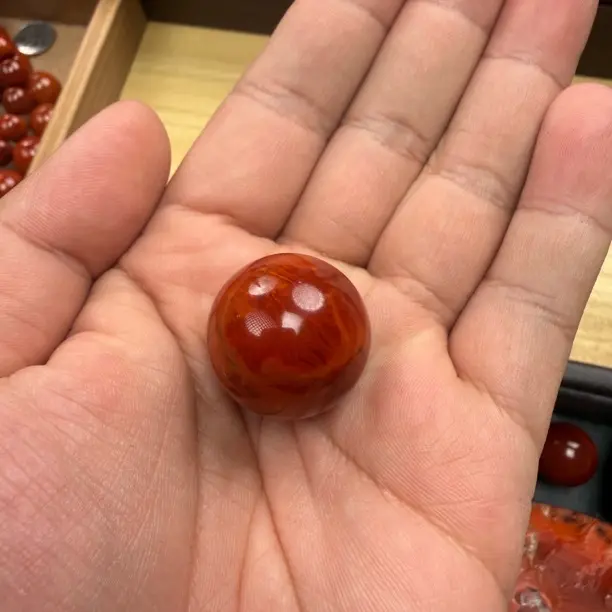 南红瓦西牛血红火焰纹单珠圆珠高货藏品级配饰纹理妖娆直径大