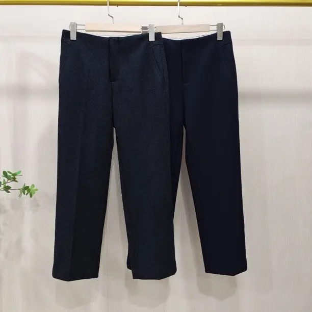 【Hua】11555秋冬季新品休闲百搭纯色高腰双口袋九分休闲裤烟管裤