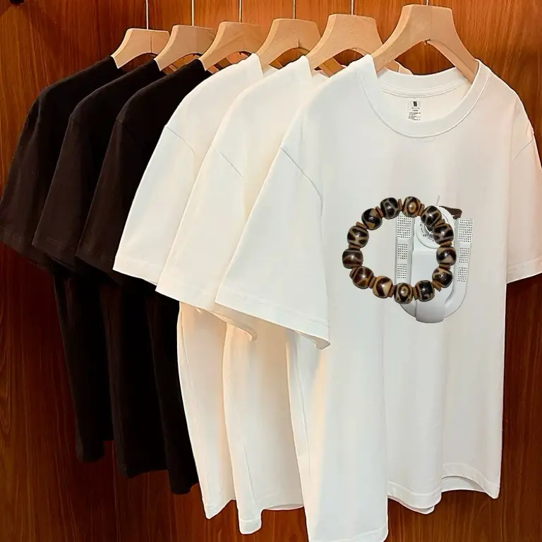 夏季新款纯棉男士宽松潮流个性印花短袖T恤