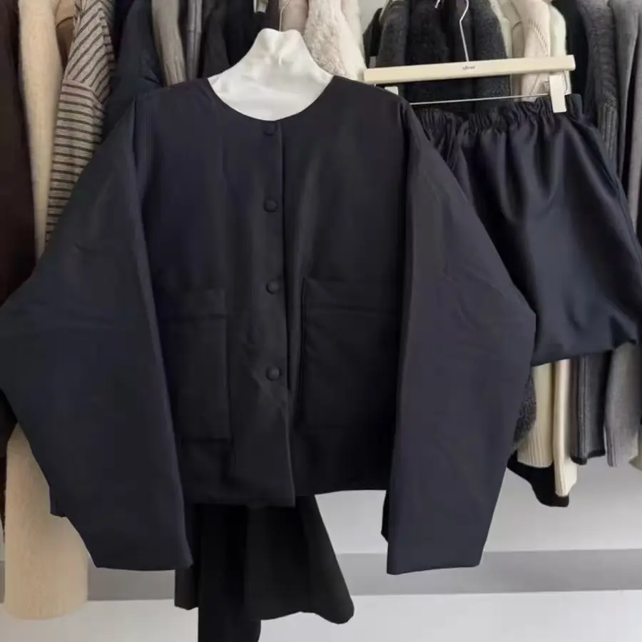 冬季新款圆领抽绳套装