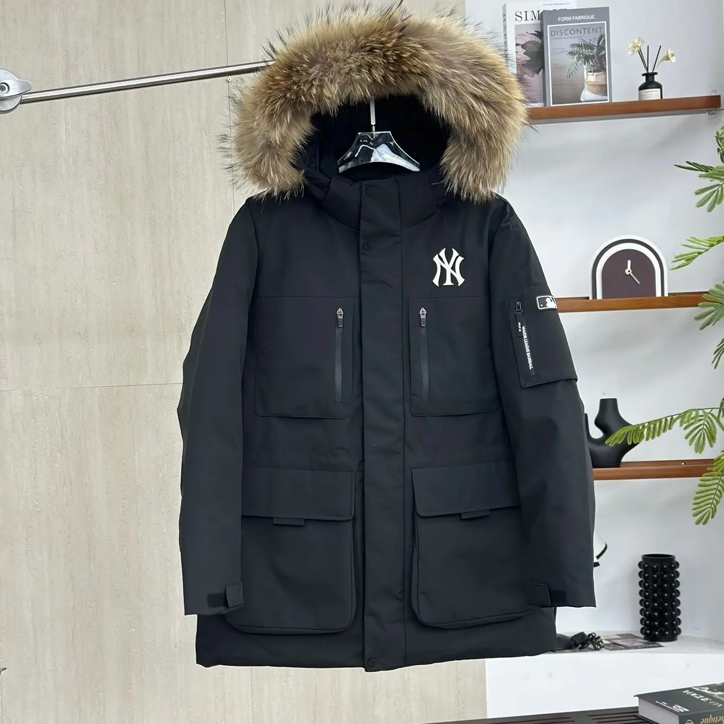 重磅填充高端品质NY男女情侣防水防泼水毛领连帽鹅绒秋季新款