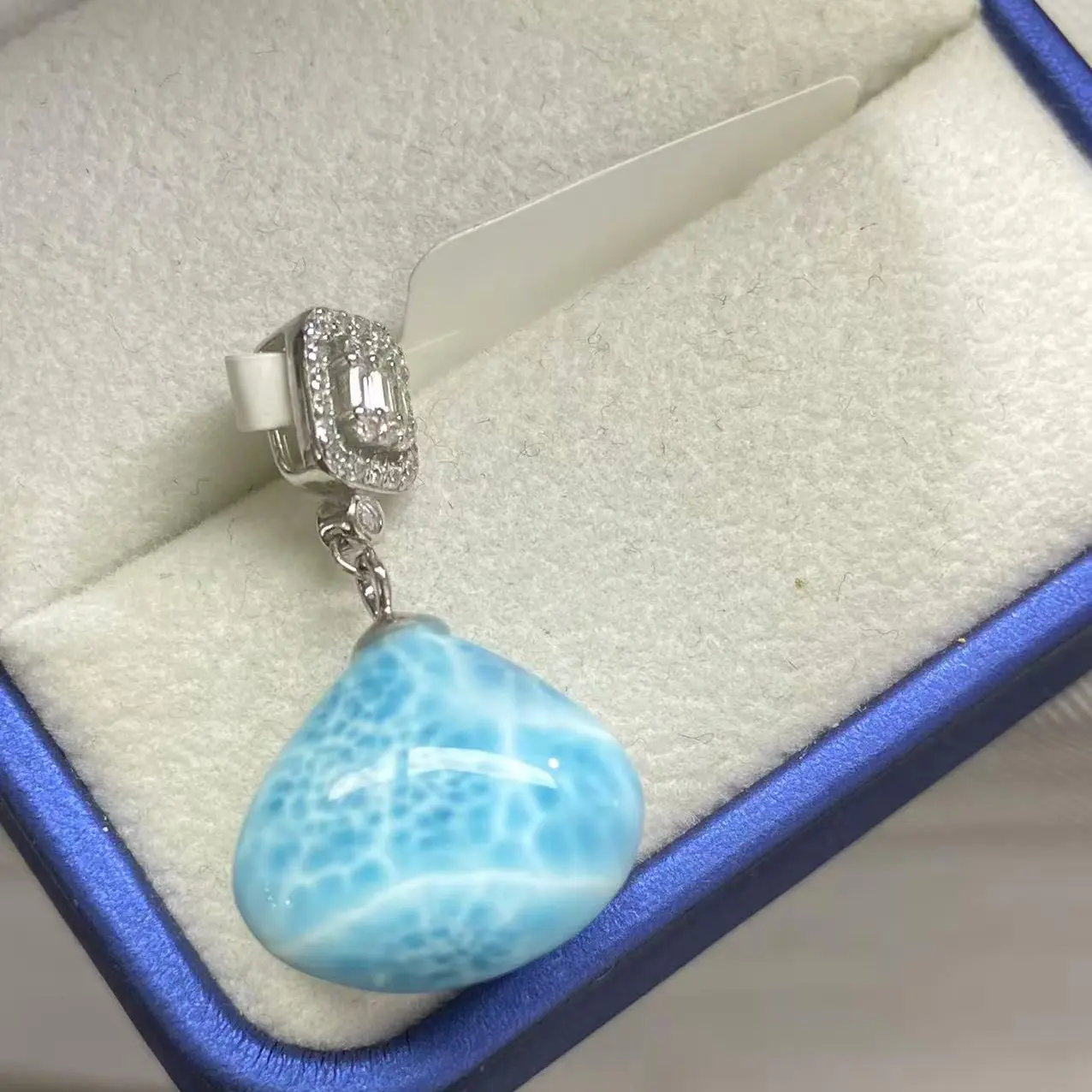 颈饰 天然多米尼加海纹石吊坠龟背纹清晰