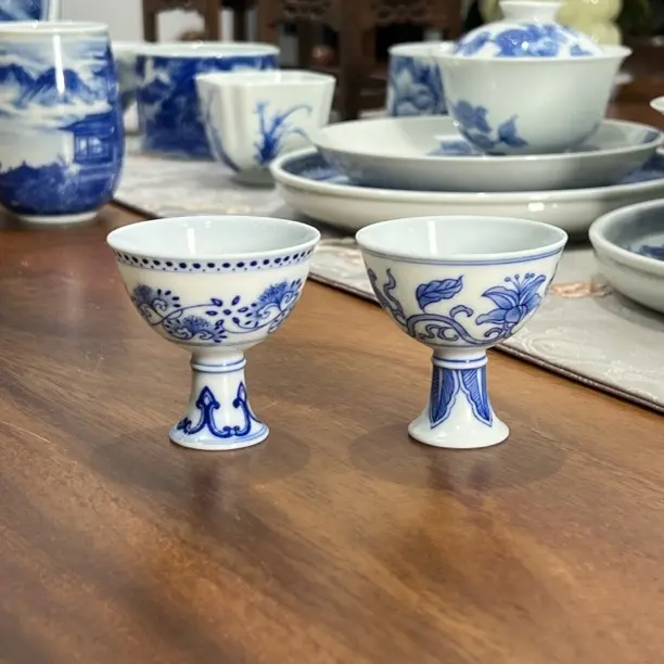 天青山房手绘吉祥如意杯小茶杯酒杯景德镇手工陶瓷茶器福利款