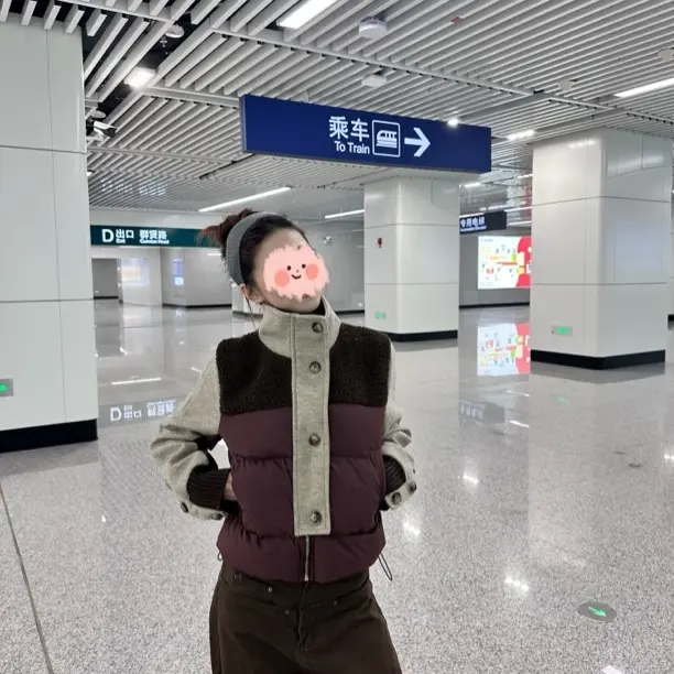 冬季新款立领拼接加厚棉衣保暖外套女时尚百搭棉服外套