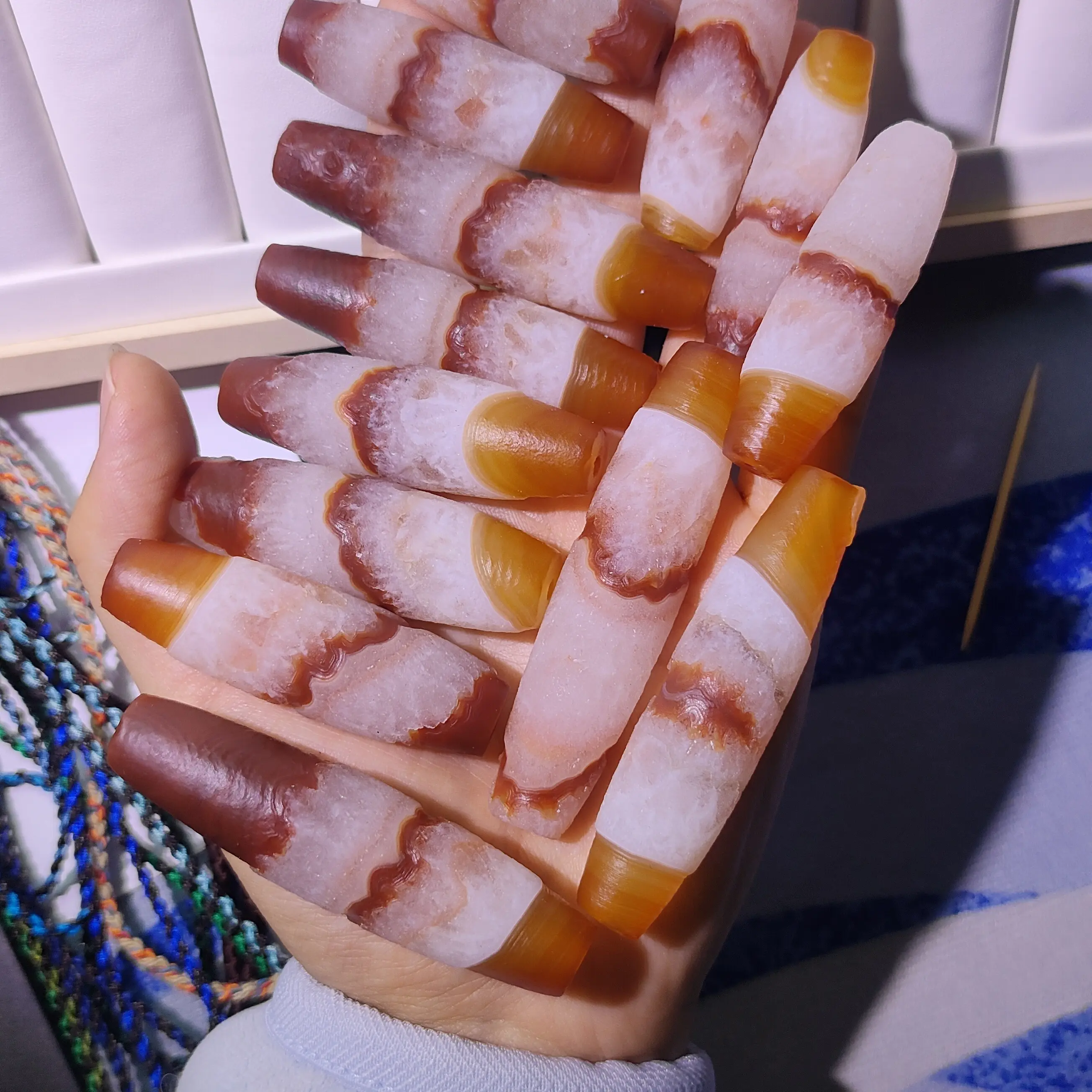 随机发5颗缠丝玛瑙冰花玛瑙千层雪红冰糖同料