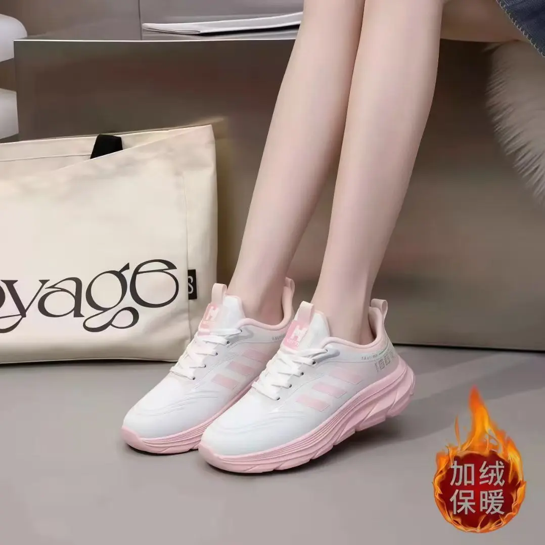 男女情侣冬季加绒透气轻便防滑耐磨跑步运动鞋