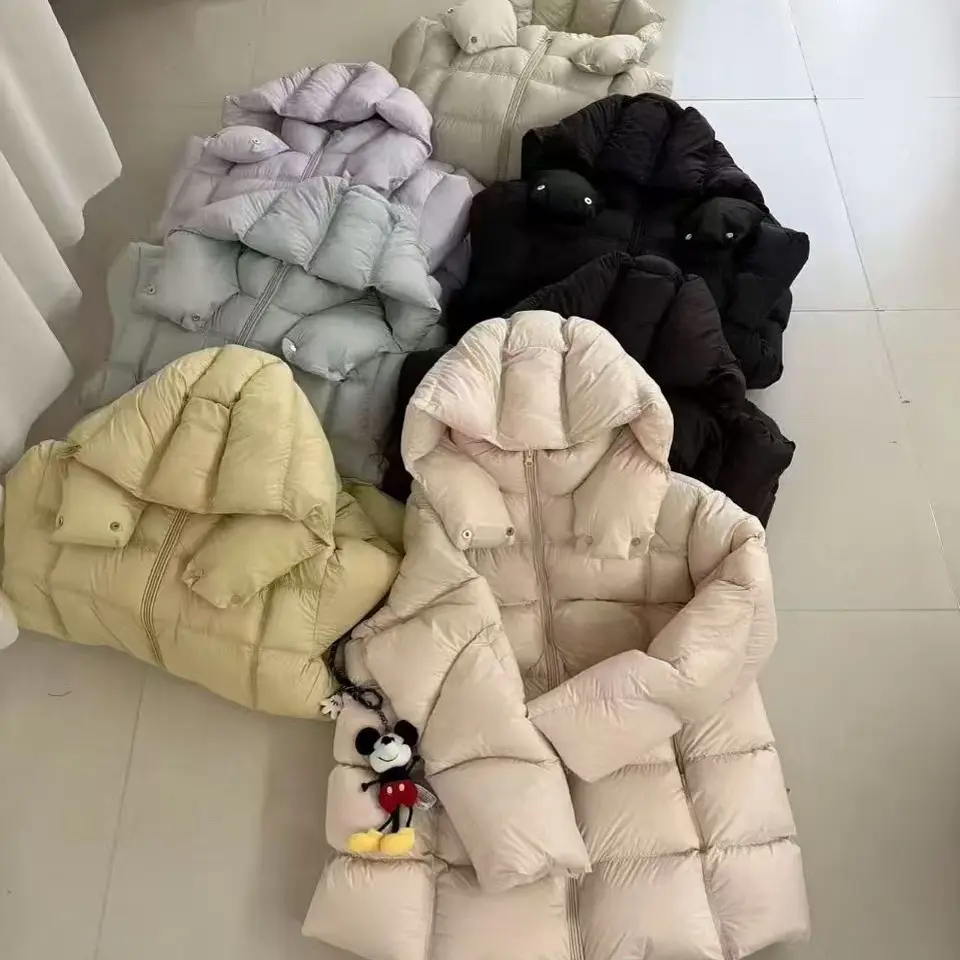 WTT-8856 白鹅绒连帽云朵泡芙中长款韩版宽松加厚保暖冬季