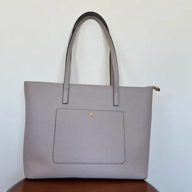 头层牛皮托特包，奶茶色简约单肩大容量女包02