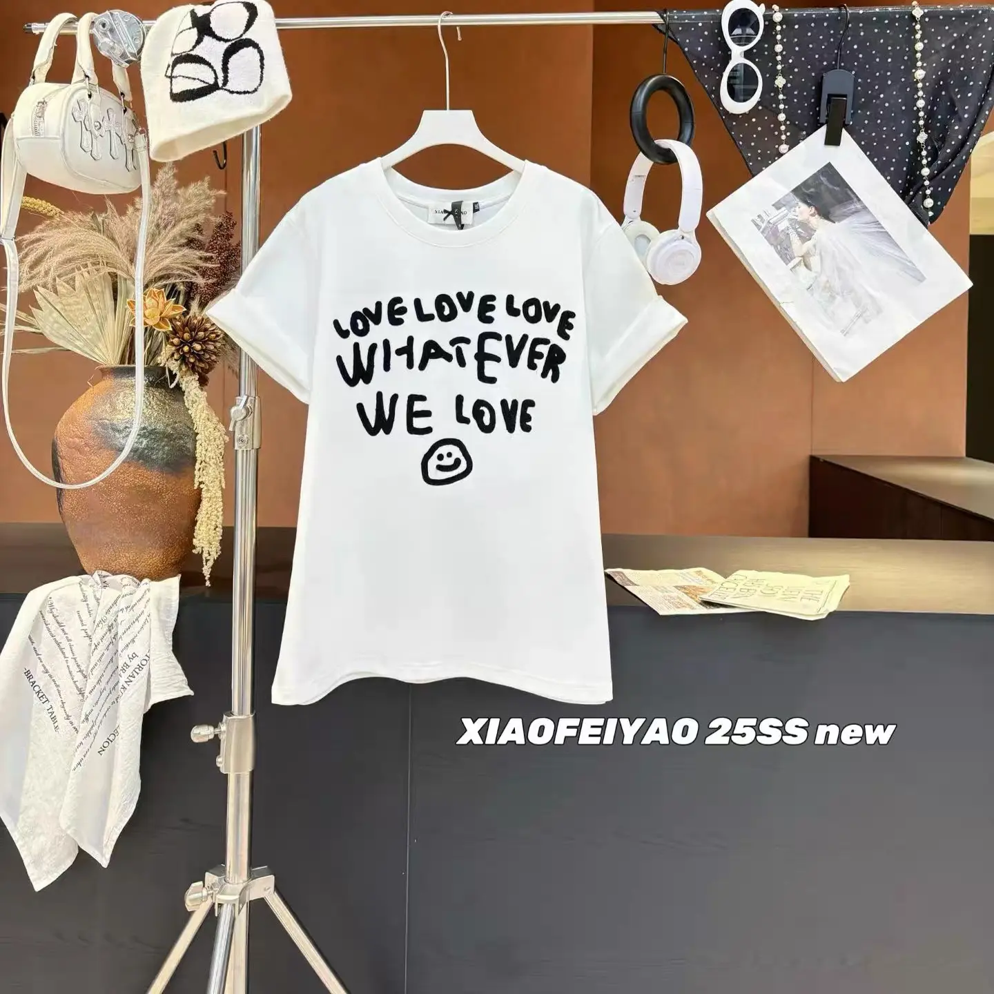 广州十三行女装高品质上衣2025秋季宽松字母印花纯棉短袖t恤女潮