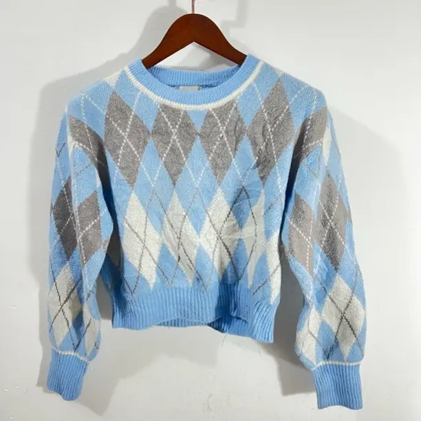 菱格保暖发热针织上衣时尚套头款网红毛针织衫