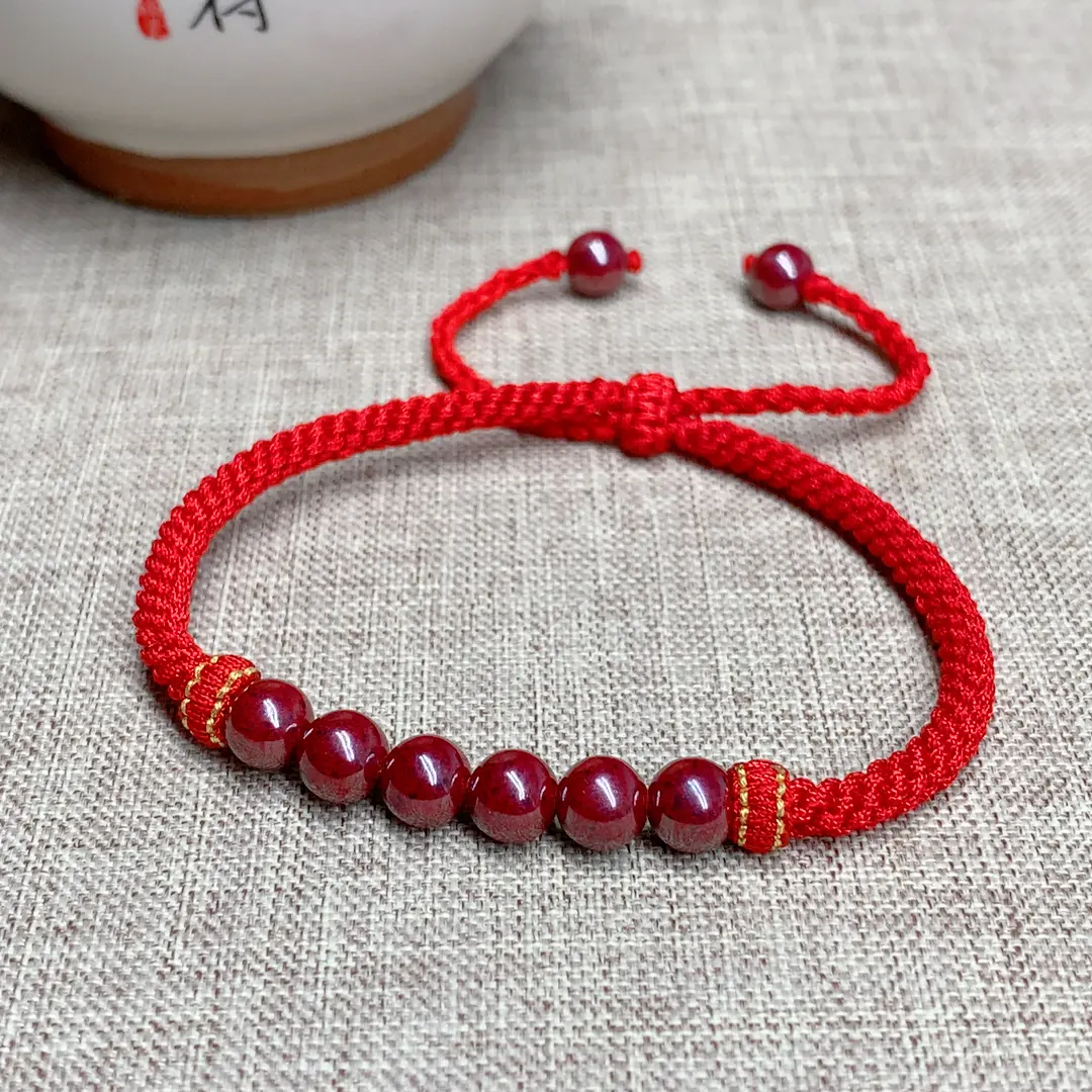 【寻梦龙虎山】天然辰砂高含量朱砂原石手工编织红绳