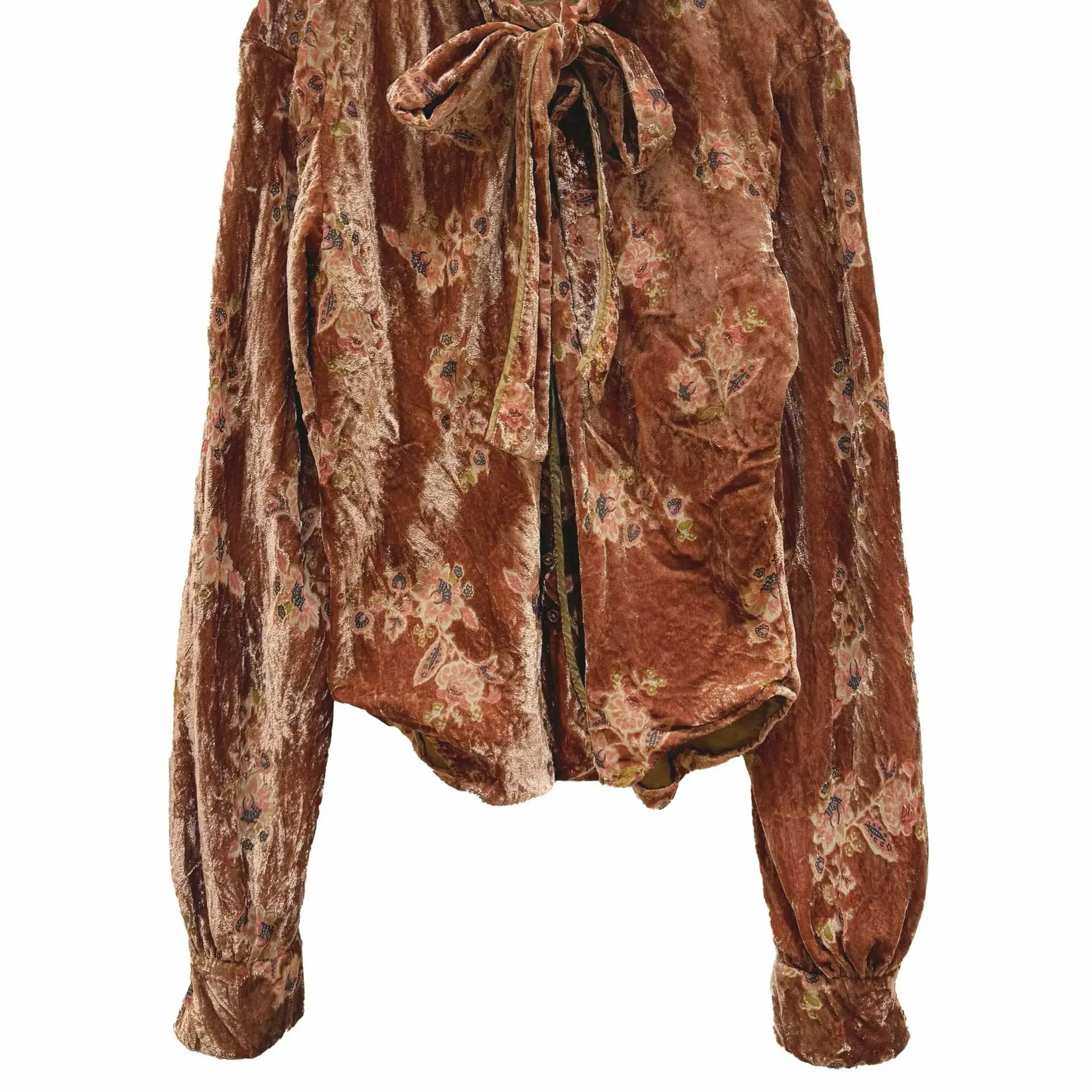 左岸迷香丝绒复古衬衫