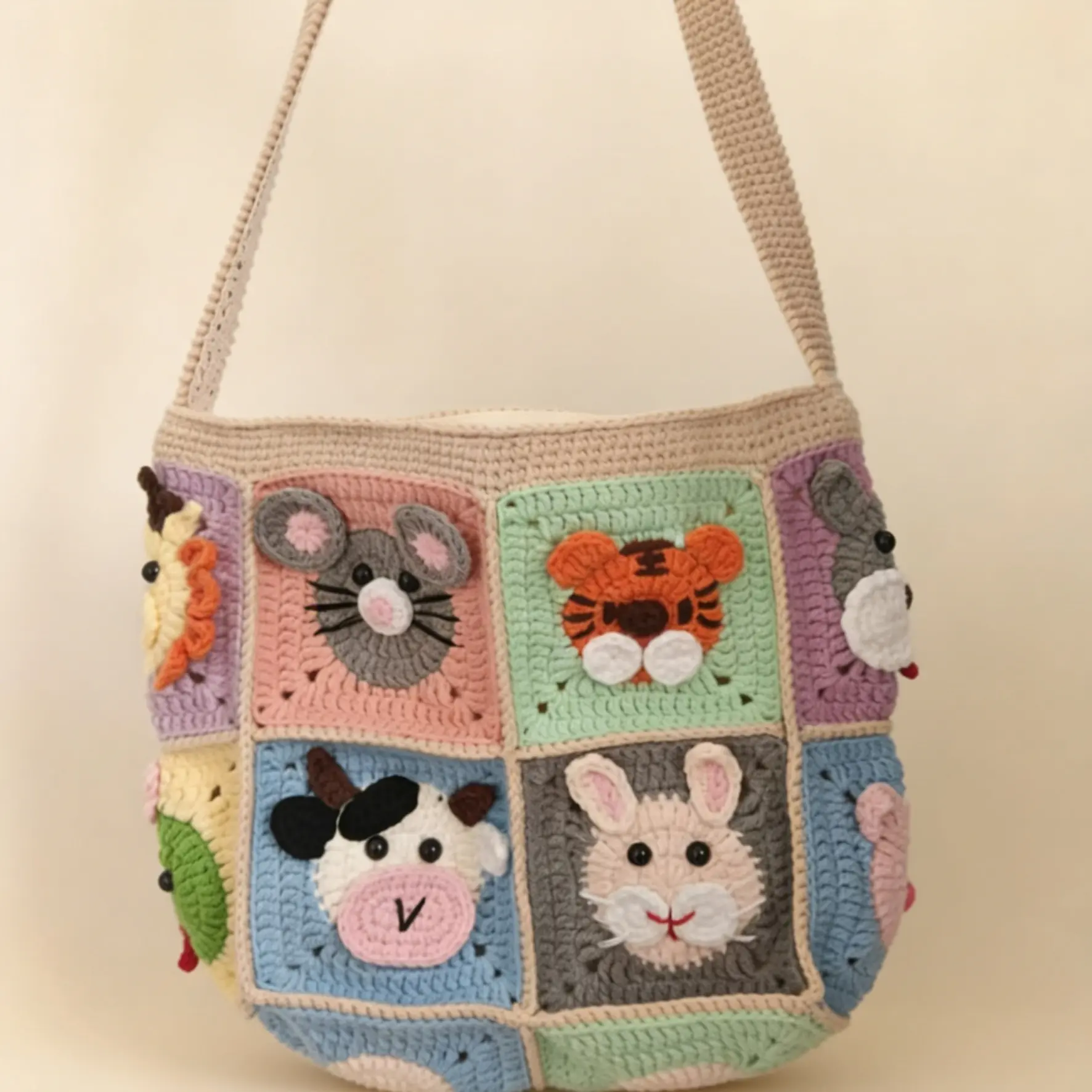 纯手工纯手纯手工十二生肖单肩包休闲包