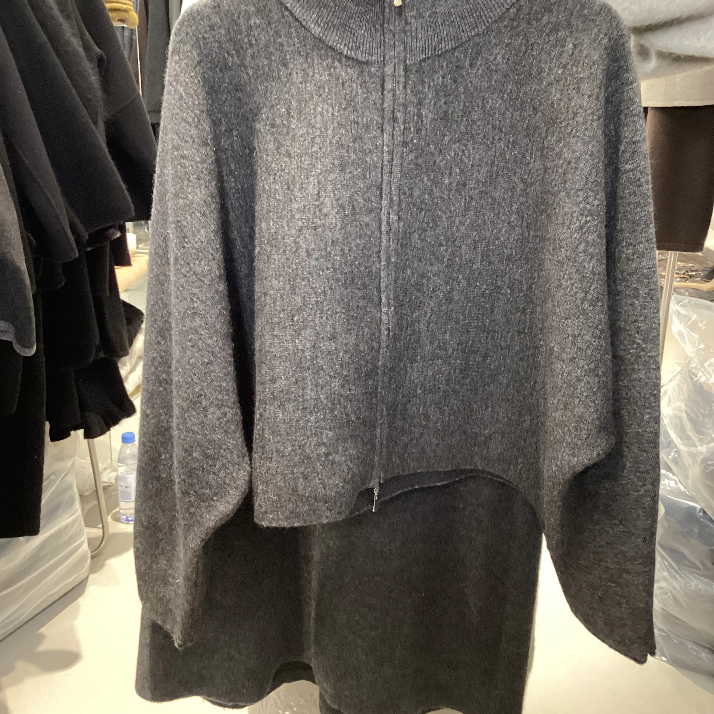 七月•韩系气质长袖针织上衣高腰A字半身裙套装女秋冬季显瘦时尚