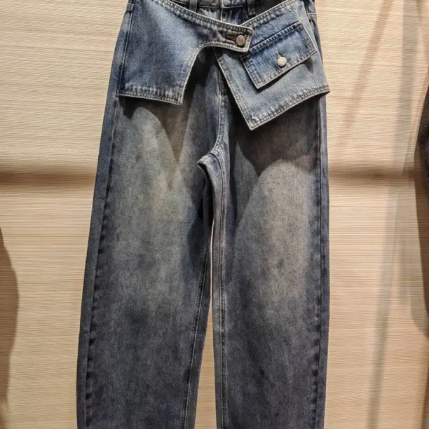 复古做旧工艺蓝色阔腿牛仔裤秋冬显瘦直筒女裤130418