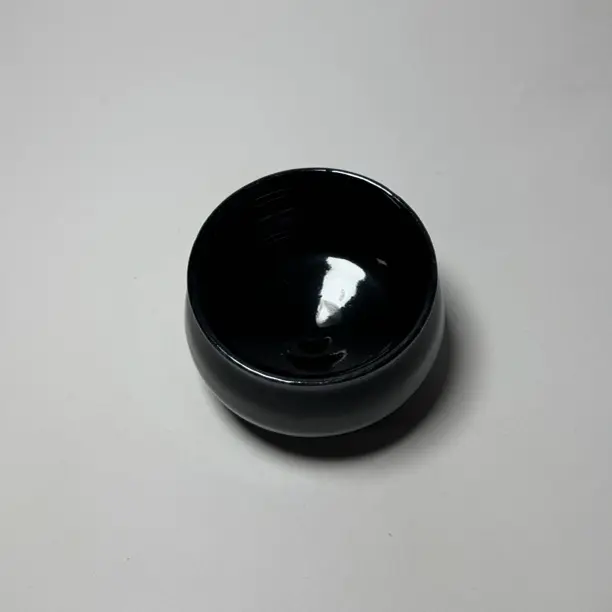 手工铁胎黑釉窑变福袋杯
